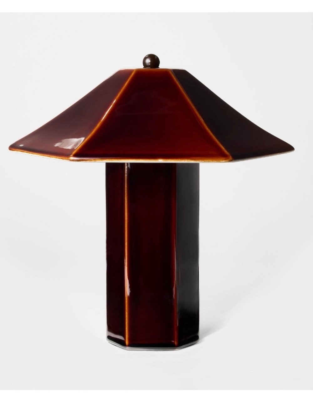 Studio McGee Maroon ceramic lamp